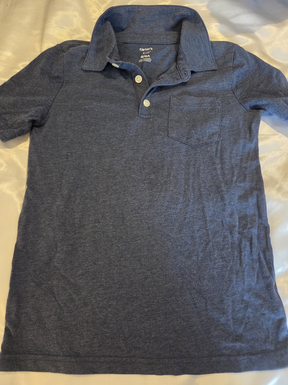 Carter's Boys Size 8 Navy Blue Polo Shirt School Uniform Short Sleeve